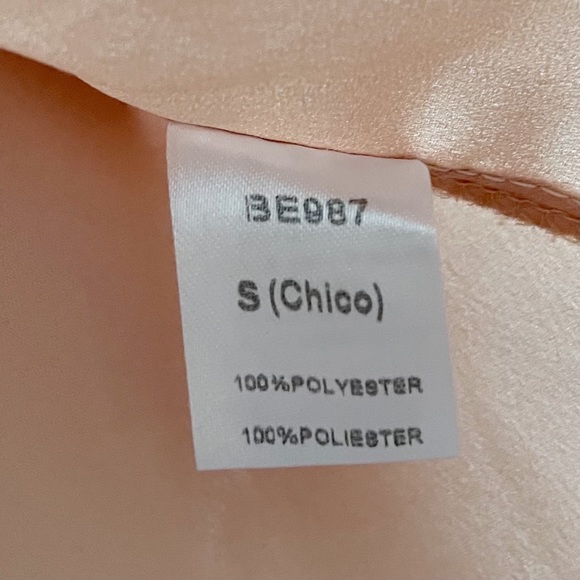 Peach Long Sleeve Blouse Dress Top Sz Small - Picture 8 of 8